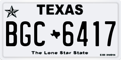 TX license plate BGC6417