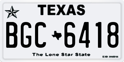 TX license plate BGC6418