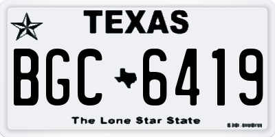 TX license plate BGC6419