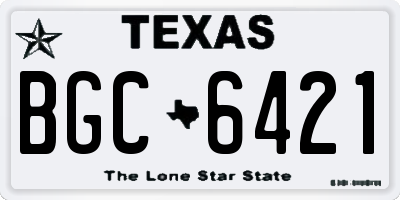 TX license plate BGC6421