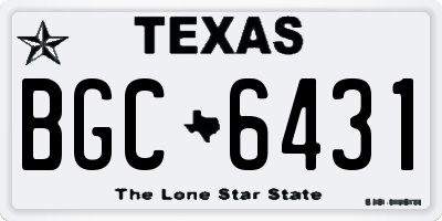 TX license plate BGC6431