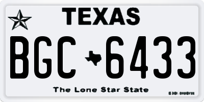 TX license plate BGC6433