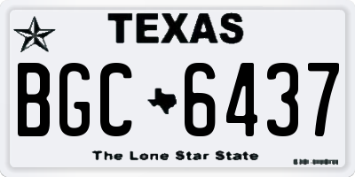 TX license plate BGC6437
