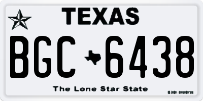 TX license plate BGC6438