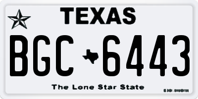TX license plate BGC6443