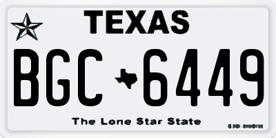 TX license plate BGC6449