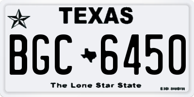 TX license plate BGC6450