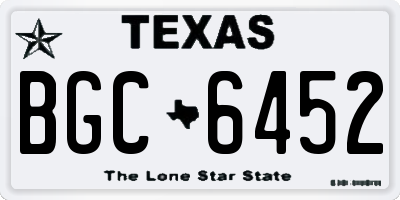 TX license plate BGC6452