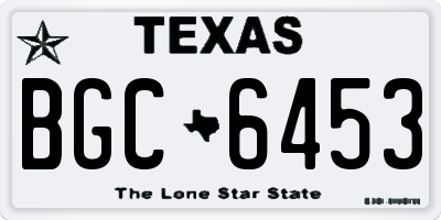 TX license plate BGC6453