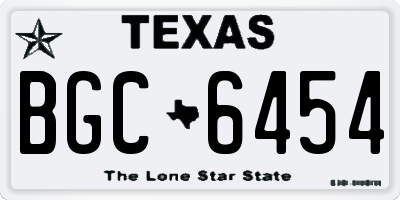 TX license plate BGC6454