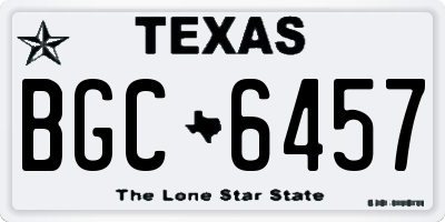 TX license plate BGC6457