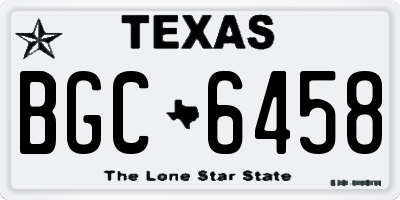 TX license plate BGC6458
