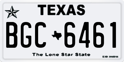 TX license plate BGC6461