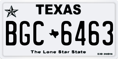 TX license plate BGC6463