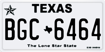 TX license plate BGC6464