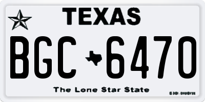 TX license plate BGC6470