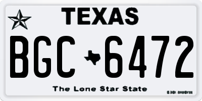 TX license plate BGC6472