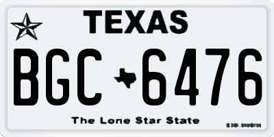TX license plate BGC6476