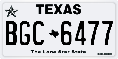 TX license plate BGC6477