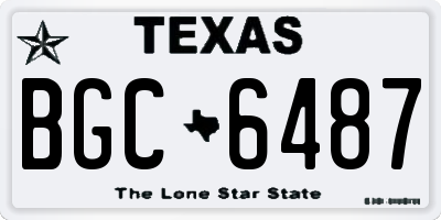 TX license plate BGC6487