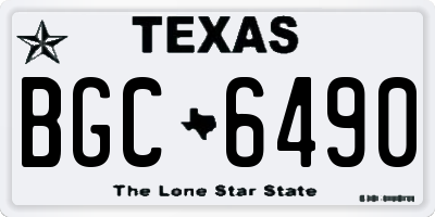 TX license plate BGC6490