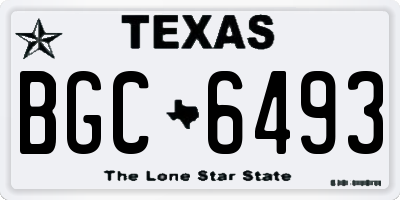 TX license plate BGC6493