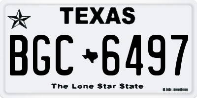 TX license plate BGC6497