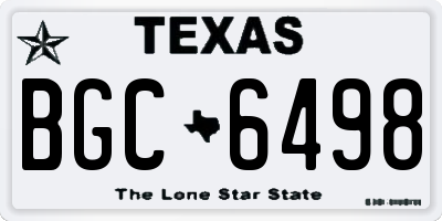 TX license plate BGC6498