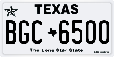 TX license plate BGC6500