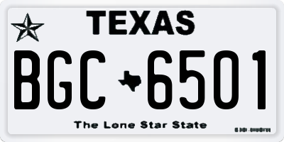 TX license plate BGC6501