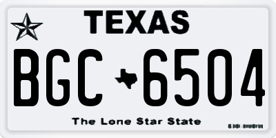 TX license plate BGC6504