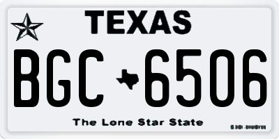 TX license plate BGC6506