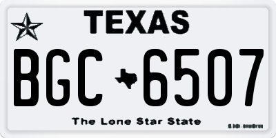 TX license plate BGC6507