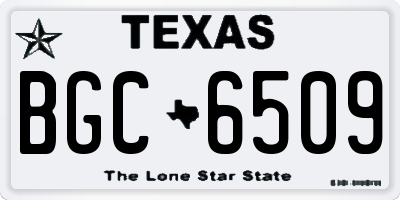 TX license plate BGC6509