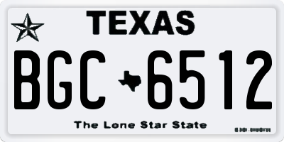 TX license plate BGC6512