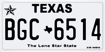 TX license plate BGC6514