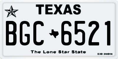 TX license plate BGC6521