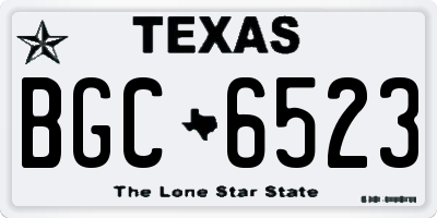 TX license plate BGC6523