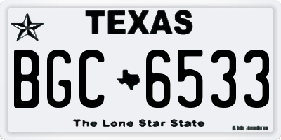 TX license plate BGC6533