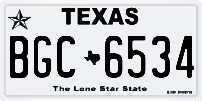 TX license plate BGC6534