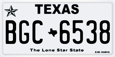TX license plate BGC6538