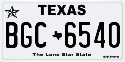 TX license plate BGC6540
