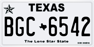 TX license plate BGC6542
