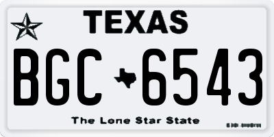 TX license plate BGC6543
