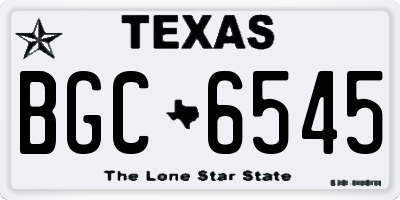 TX license plate BGC6545