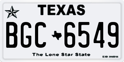 TX license plate BGC6549