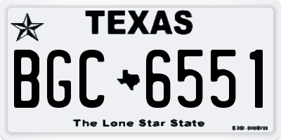 TX license plate BGC6551