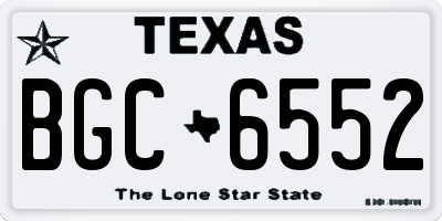 TX license plate BGC6552
