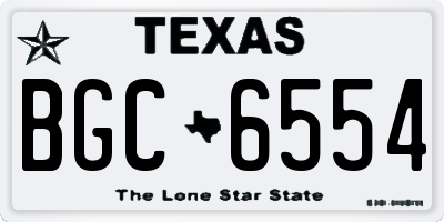 TX license plate BGC6554