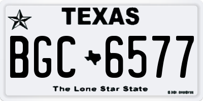 TX license plate BGC6577